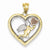 14k Gold Yellow, Rose and Rhodium Angel Heart Pendant, Pendants for Necklace