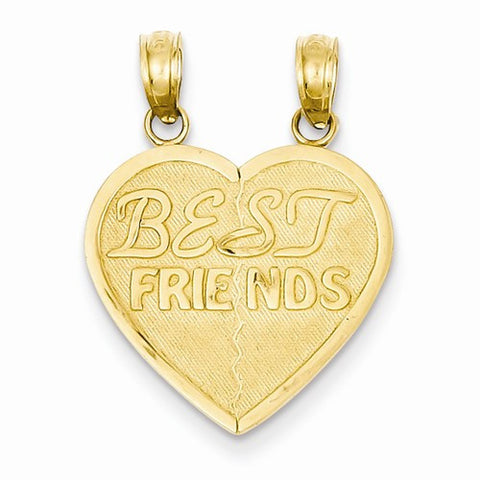 14k Gold Best Friends Break-a-part Heart Pendant, Pendants for Necklace