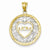 14k Gold Two-tone Mom with Heart Pendant, Pendants for Necklace