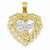 14k Gold Two-tone and Rhodium #1 Mom Heart pendant, Pendants for Necklace