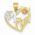 14k Gold Two-tone and Rhodium #1 Mom Heart pendant, Pretty Pendants for Necklace