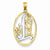 14k Gold & Rhodium #1 Mom Oval Pendant, Pendants for Necklace