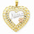 14k Gold Yellow & Rose Gold w/Rhodium Diamond-cut Nana Heart Pendant, Pendants for Necklace