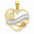 14k Gold Two-tone and Rhodium #1 Grandma Heart pendant, Classy Pendants for Necklace