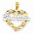 14k Gold Two-tone and Rhodium Grandma Heart pendant, Appealing Pendants for Necklace