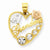 14k Gold Yellow & Rose Gold w/Rhodium #1 Grandma Heart Pendant, Pendants for Necklace