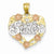 14k Gold Two-tone and Rhodium Sister Heart Pendant, Pendants for Necklace