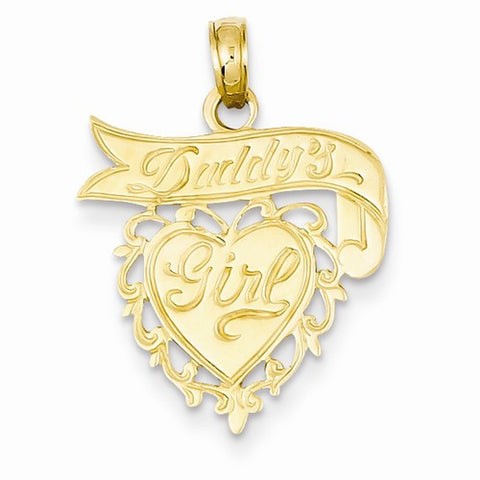 14k Gold Daddy's Girl Heart Pendant, Pendants for Necklace