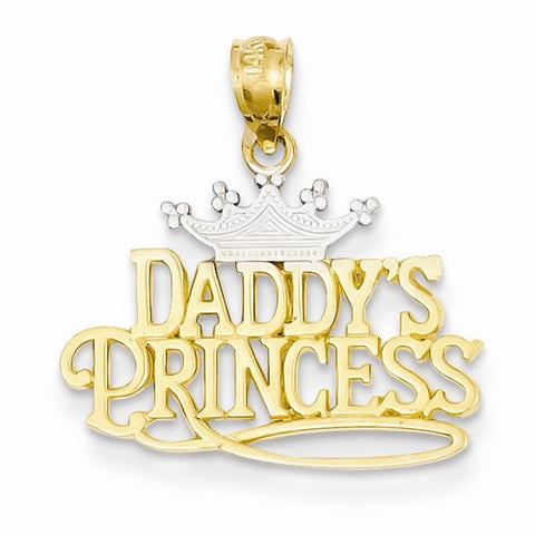 14k Gold and Rhodium Daddy's Princess Pendant, Pendants for Necklace
