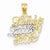 14k Gold and Rhodium Daddy's Little Girl Pendant, Pendants for Necklace