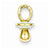 14k Gold Blue Enameled Pacifier Pendant, Pendants for Necklace
