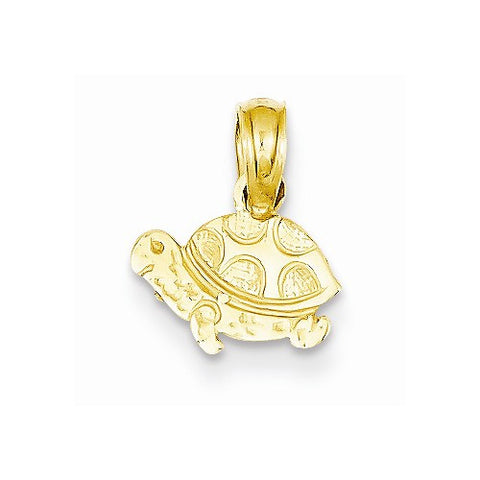 14k Gold Textured Mini Turtle Pendant, Pendants for Necklace