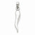 14k White Gold Small Italian Horn Pendant, Pendants for Necklace