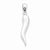 14k White Gold Italian Horn Pendant, Pendants for Necklace