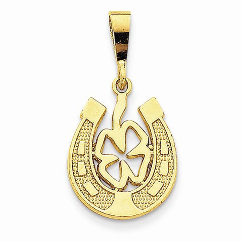 14k Gold Good Luck Clover Pendant, Pendants for Necklace