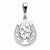 14k White Gold Good Luck Clover Pendant, Pendants for Necklace