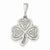 14k White Gold Trinity Clover Pendant, Pendants for Necklace