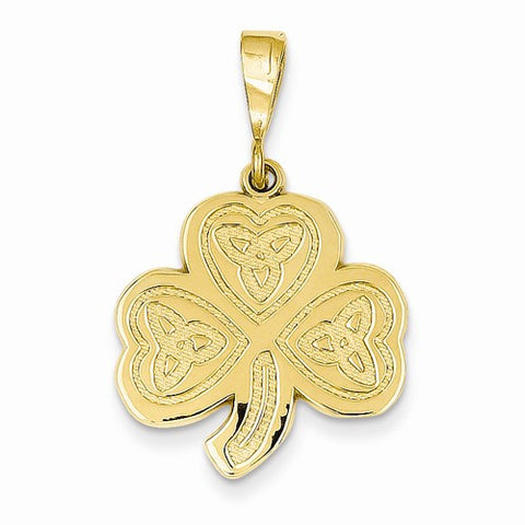 14k Gold Trinity Clover Pendant, Pendants for Necklace