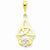 14k Gold Rhodium Diamond-cut Claddagh Pendant, Pendants for Necklace