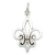 Fleur De Lei Charm in 14k White Gold