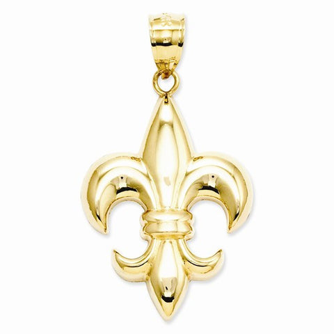 14k Gold Medium Fleure-Lis Pendant, Pendants for Necklace