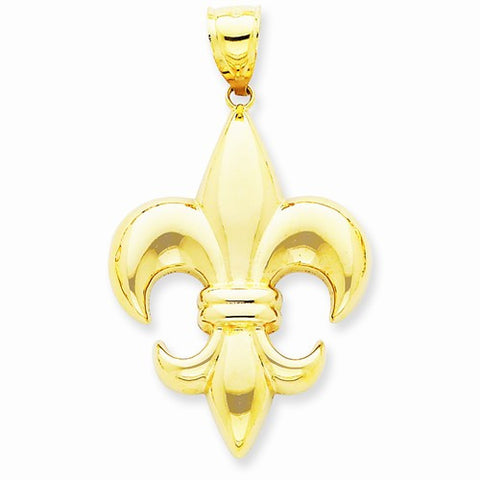 14k Gold Large Fleure-Lis Pendant, Pendants for Necklace
