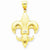 14k Gold Large Fleure-Lis Pendant, Pendants for Necklace