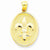 14k Gold Fleure-Lis on Oval Disk Pendant, Pendants for Necklace