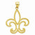 14k Gold Patterned Fleure-Lis Pendant, Pendants for Necklace