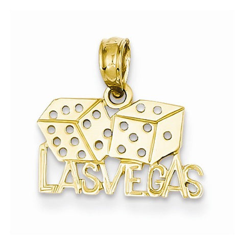 14k Gold Las Vegas w/Dice Pendant, Pendants for Necklace