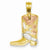 14k Gold Tri Color Floral Boot pendant, Lovely Pendants for Necklace