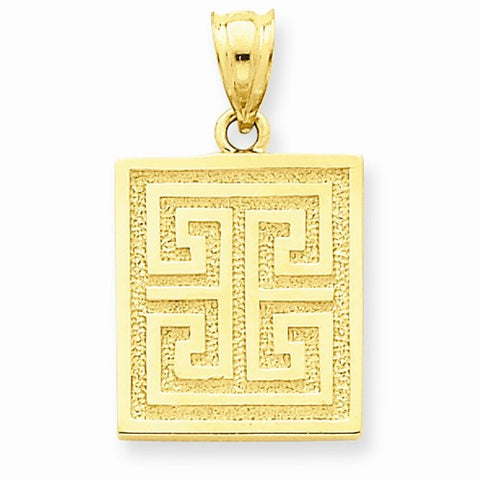 14k Gold Greek Key Pendant, Pendants for Necklace