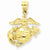 14k Gold Large US Marine Corps Pendant, Pendants for Necklace