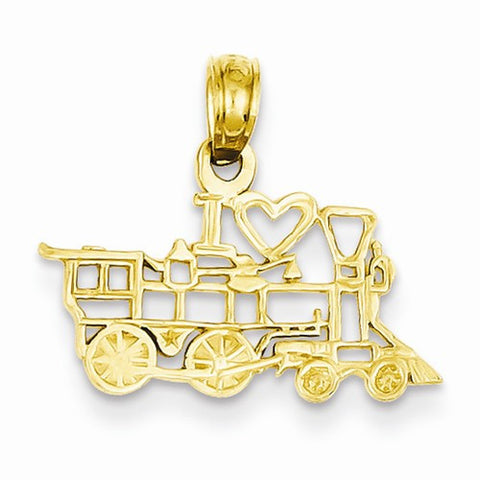 14k Gold I Love Train Pendant, Pendants for Necklace