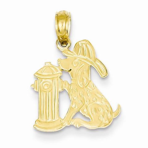 14k Gold Fire Hydrant & Dog Pendant, Pendants for Necklace