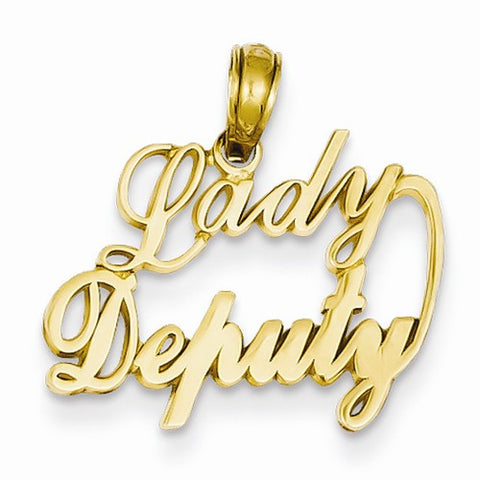 14k Gold Lady Deputy Pendant, Pendants for Necklace