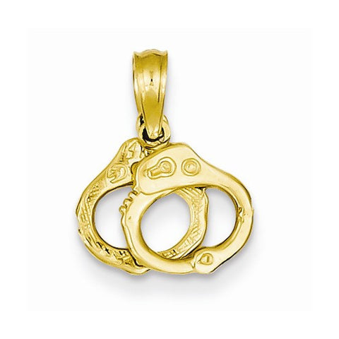 14k Gold Handcuffs pendant, Charm