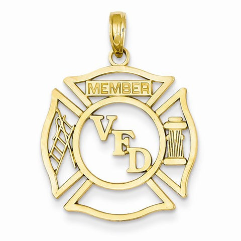 14k Gold VFD Member Shield Pendant, Pendants for Necklace
