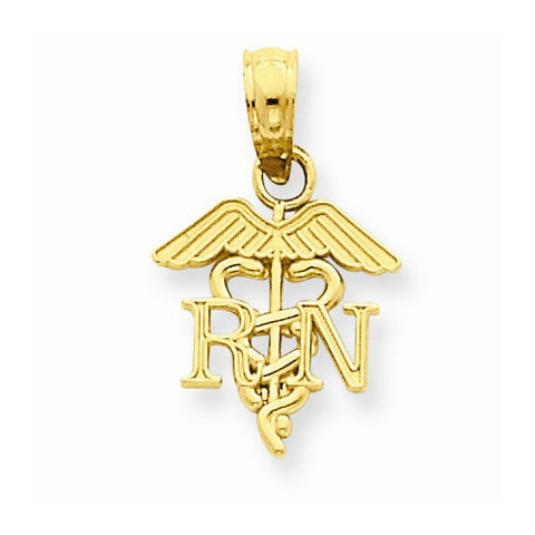 14k Gold RN Caduceus Pendant, Pendants for Necklace