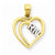 14k Gold & Rhodium RN Heart Pendant, Pendants for Necklace
