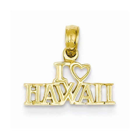 14k Gold I Heart Hawaii Pendant, Pendants for Necklace