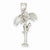 14k White Gold 3-D Palm Tree & Climber Pendant, Pendants for Necklace