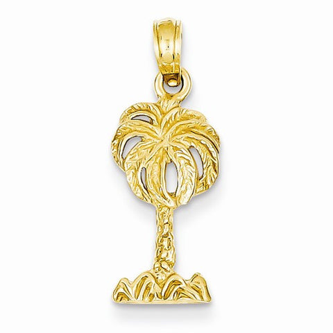 14k Gold Palm Tree Pendant, Delightful Pendants for Necklace