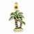 14k Gold Enameled Palm Trees Pendant, Pendants for Necklace