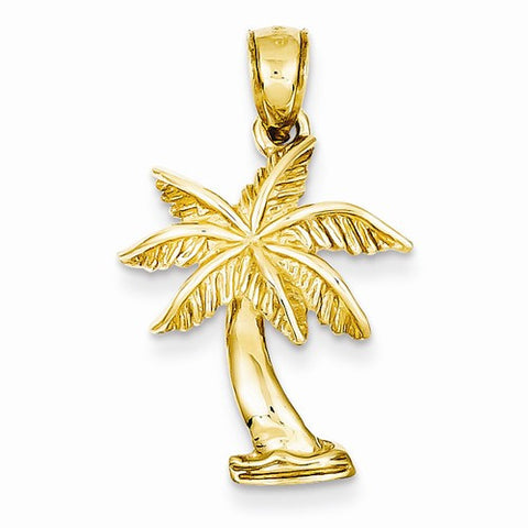 14k Gold Palm Tree Pendant, Exquisite Pendants for Necklace