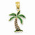 14k Gold Enamel Palm Tree Pendant, Pendants for Necklace