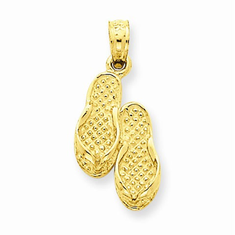 14k Gold Flip Flops Pendant, Pendants for Necklace