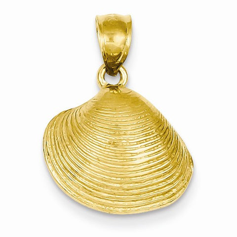 14k Gold Medium Clam Shell Pendant, Pendants for Necklace