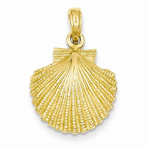 14k Gold Scallop Shell pendant, Stylish Pendants for Necklace