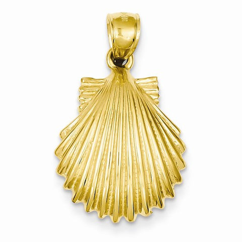 14k Gold Scallop Shell pendant, Classy Pendants for Necklace